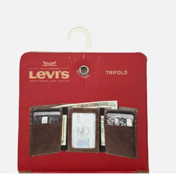 Levi's Men's Trifold Wallet RFID-Blocking Maximum-Capacity Black Gift Boxed - Picture 2 of 10